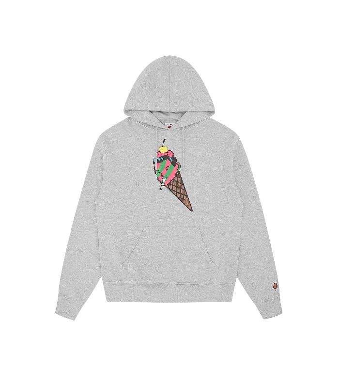 Camouflage - pattern men hoodie for outdoor enthusiasts CONE MAN POPOVER HOOD - HEATHER GREY Camouflage - pattern men hoodie for outdoor enthusiasts CONE MAN POPOVER HOOD - HEATHER GREY
