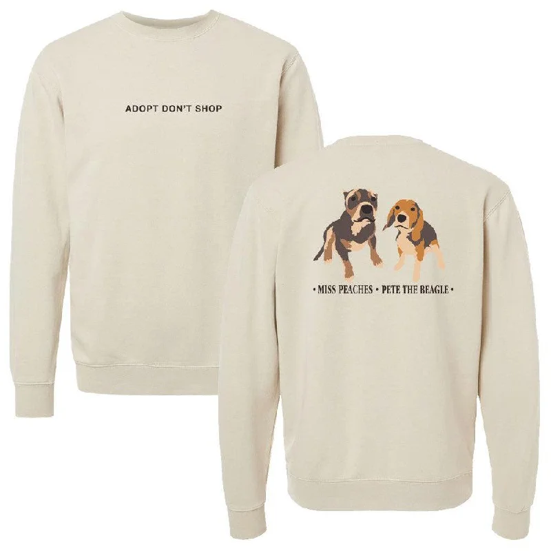 Retro - inspired men hoodie with a varsity logo Miss Peaches & Pete The Beagle Crewneck