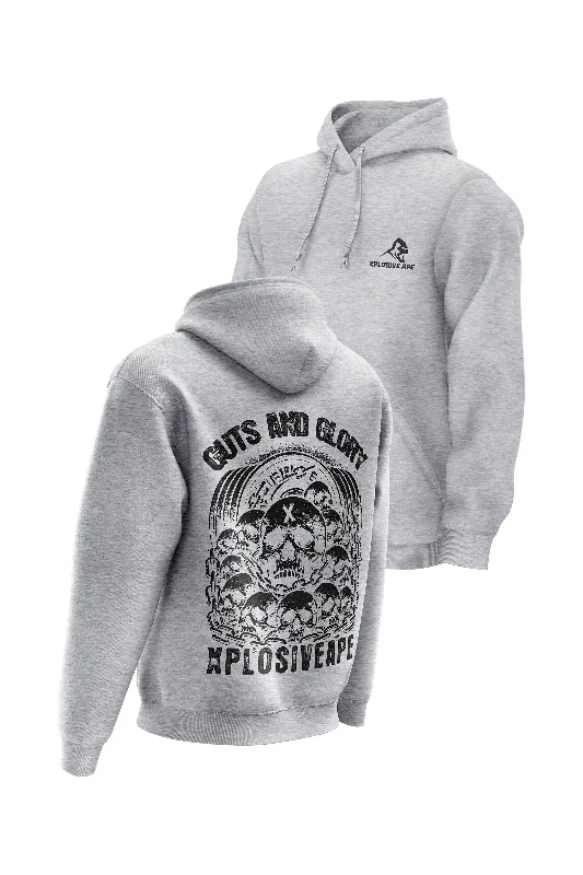 Graphic - printed men hoodie with anime motifs for otaku fans XAPE Glory Hoodie - Sports Grey