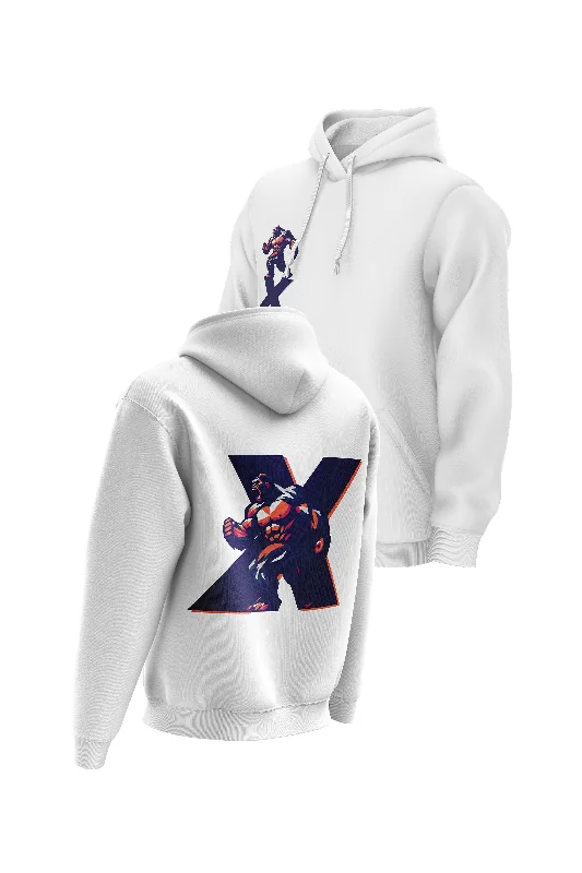 Retro - inspired men hoodie with a varsity logo XAPE Charge Hoodie - White