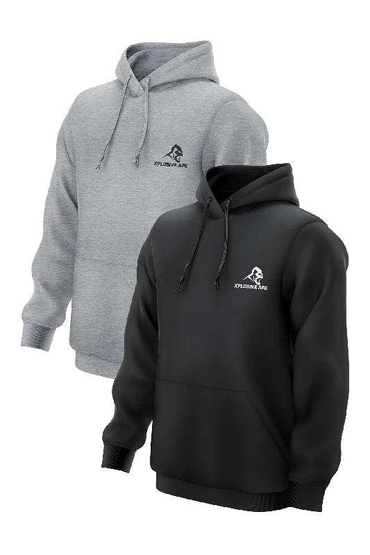 Thermal - insulated men hoodie for winter sports XAPE Essential 2 Hoodies Combo - Black/Sports Grey