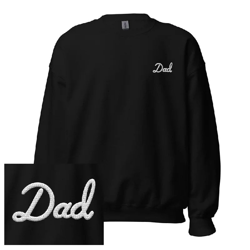 Lightweight men hoodie with mesh panels for breathability Dad Embroidered Crewneck