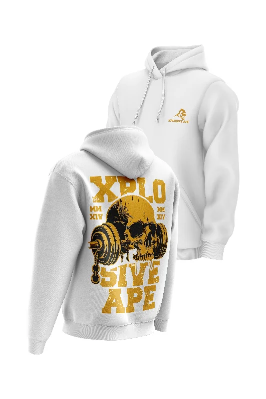 Men hoodie with a drawstring hood and adjustable hem XAPE Locker Room Hoodie - White