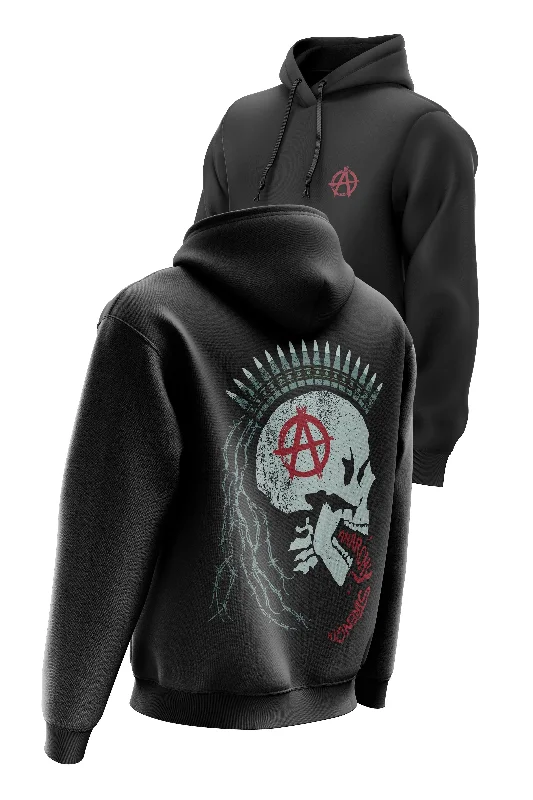 Lightweight men hoodie with mesh panels for breathability AS 'BULLET PUNK' HOODIE - BLACK Lightweight men hoodie with mesh panels for breathability AS 'BULLET PUNK' HOODIE - BLACK