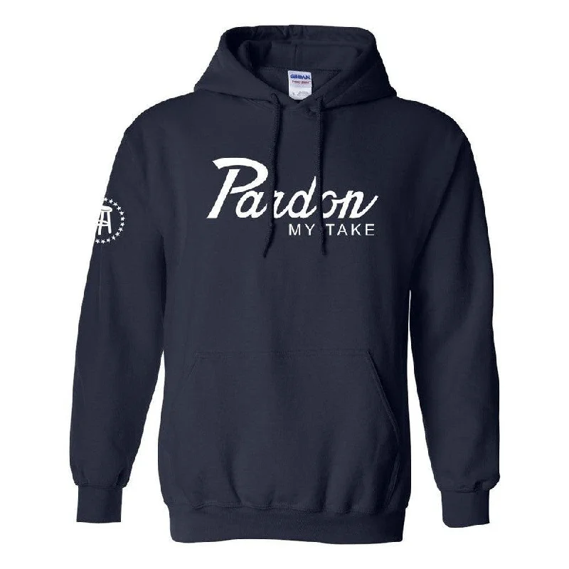 Thermal - insulated men hoodie for winter sports Pardon My Take Script Logo Hoodie