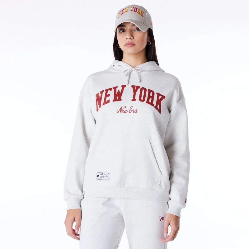 Fleece - lined men hoodie for extreme cold weather New Era Infill Grey Oversized Pullover Hoodie Fleece - lined men hoodie for extreme cold weather New Era Infill Grey Oversized Pullover Hoodie