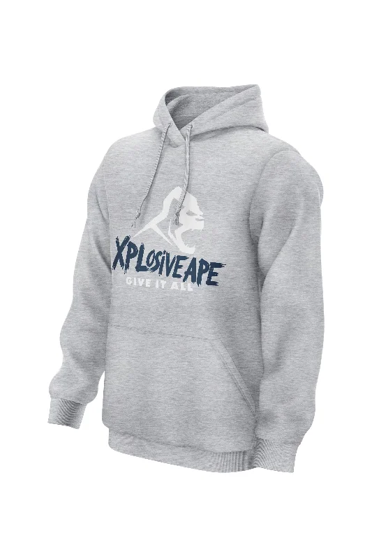 Water - resistant men hoodie for rainy days XAPE Primal Roar Hoodie - Sports Grey