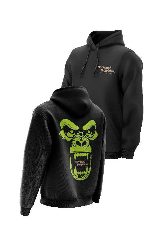 Graphic - printed men hoodie with anime motifs for otaku fans XAPE Primal Rage V2 Hoodie - Black