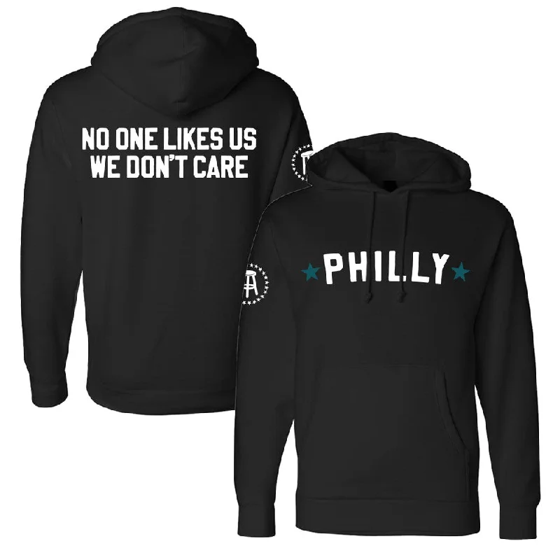 Retro - inspired men hoodie with a varsity logo No One Likes Us Hoodie