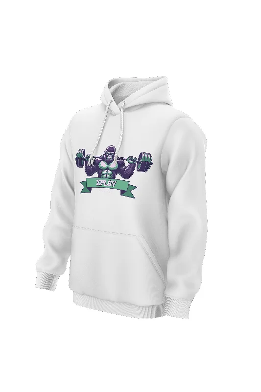 Men hoodie with a detachable hood for versatility XAPE Lifting Club V3 Hoodie - White
