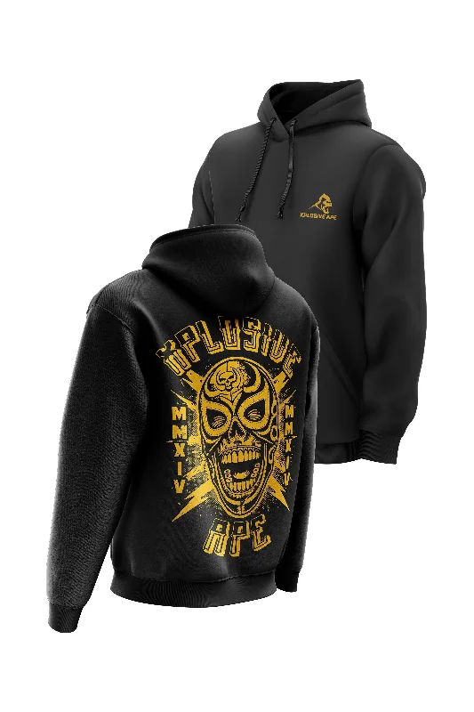 Zip - up men hoodie with multiple pockets for storage XAPE Day Of The Dead Hoodie - Black Zip - up men hoodie with multiple pockets for storage XAPE Day Of The Dead Hoodie - Black