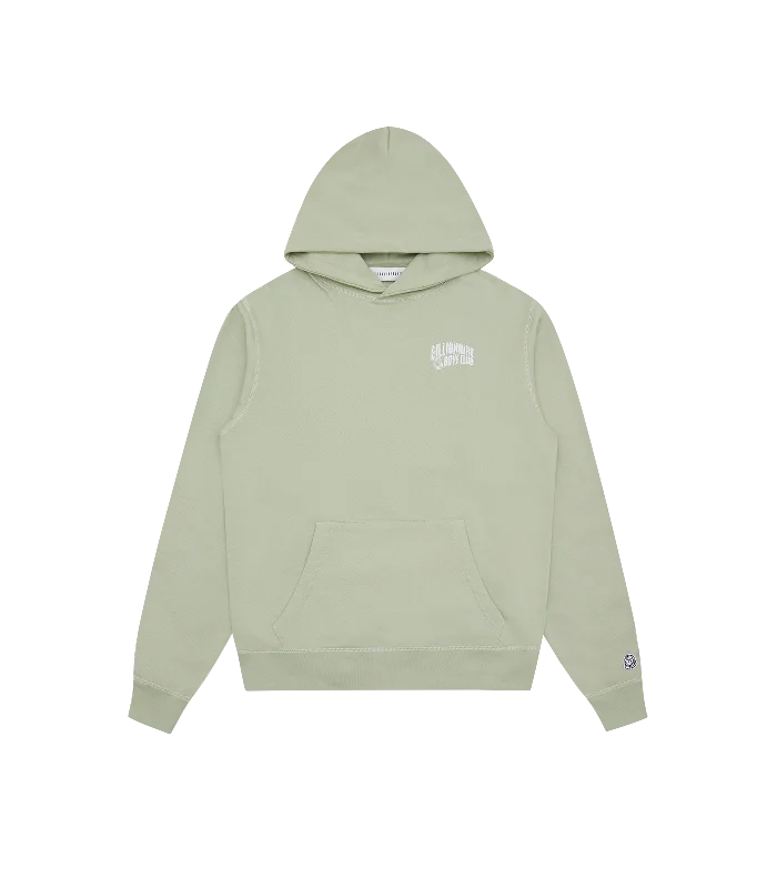 Tech - friendly men hoodie with a built - in headphone jack SMALL ARCH LOGO POPOVER HOOD - PISTACHIO