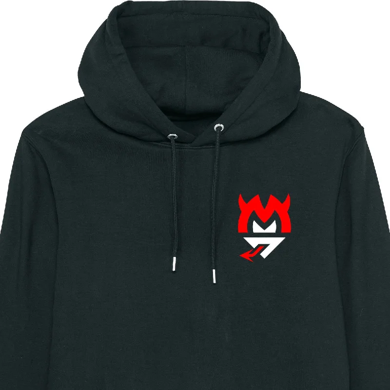 Tech - friendly men hoodie with a built - in headphone jack Red Devil Hoodie