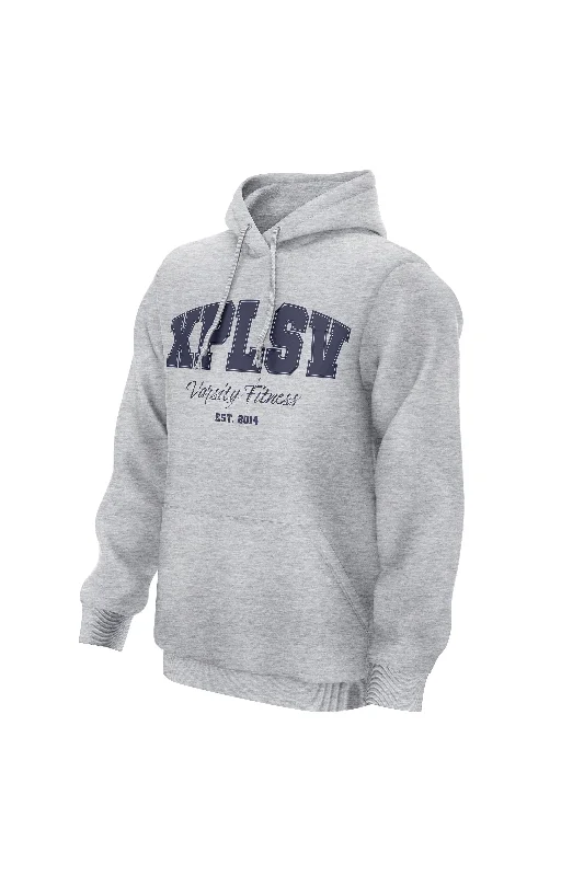 Retro - inspired men hoodie with a varsity logo XAPE Varsity Fitness V1 Hoodie - Grey