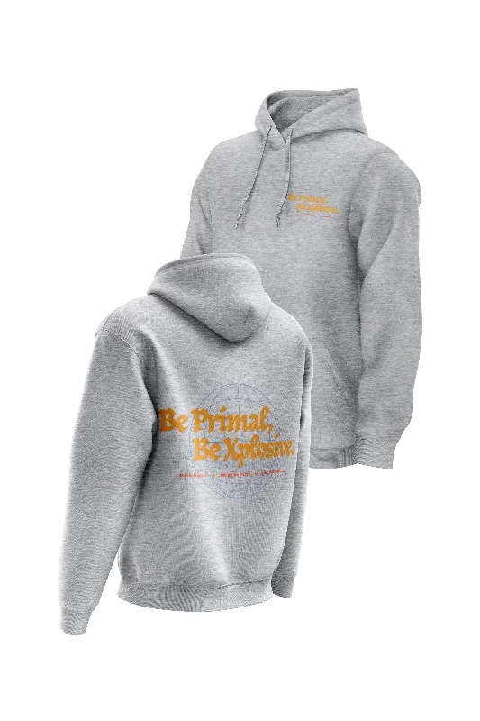 Slim - fit men hoodie to pair with skinny jeans XAPE Primal Globe V5 Hoodie - Grey