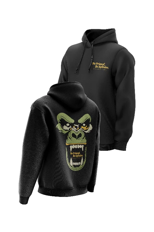 Fleece - lined men hoodie for extreme cold weather XAPE Primal Rage V3 Hoodie - Black