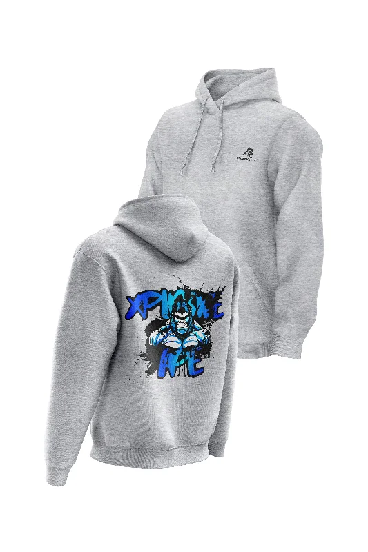 Graphic - printed men hoodie with anime motifs for otaku fans XAPE Splatter Graffiti V4 Hoodie - Grey
