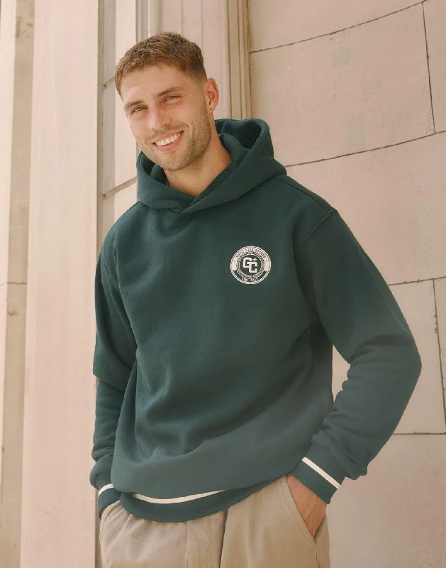 Plus - size men hoodie with a roomy fit for comfort Varsity Hoodie in Mountain Green
