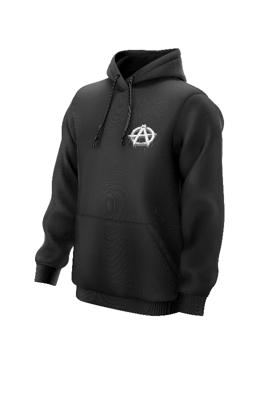 Retro - inspired men hoodie with a varsity logo AS '3D' HOODIE - BLACK