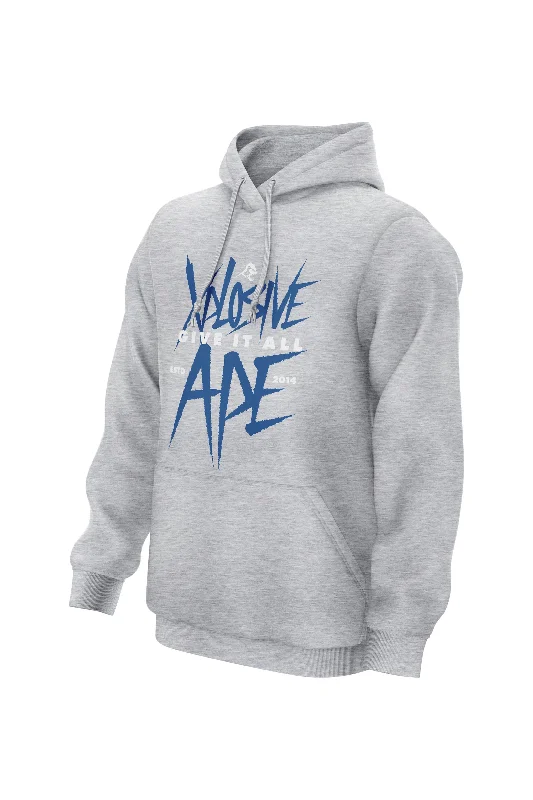 Zip - up men hoodie with multiple pockets for storage XAPE Apevolution Hoodie - Sports Grey