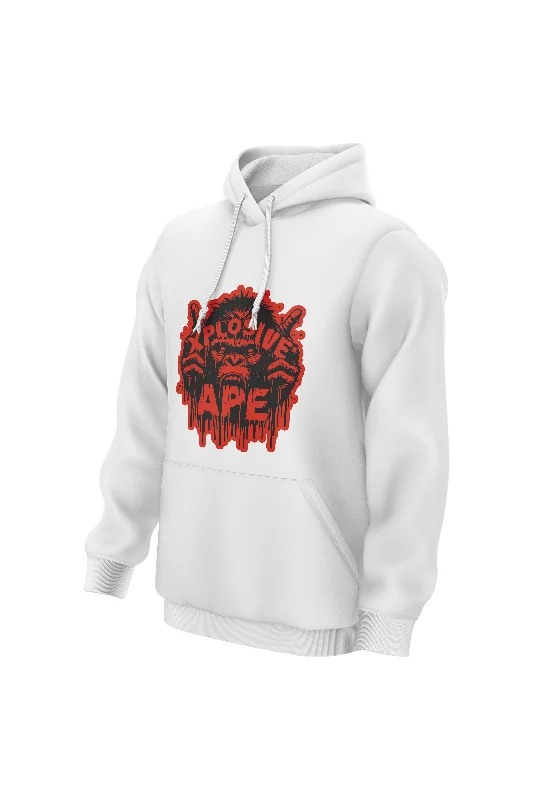 Zip - up men hoodie with multiple pockets for storage XAPE Instinct Hoodie - White