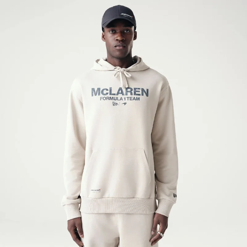 Men hoodie with a detachable hood for versatility McLaren Racing Washed Pack Cream Oversized Hoodie