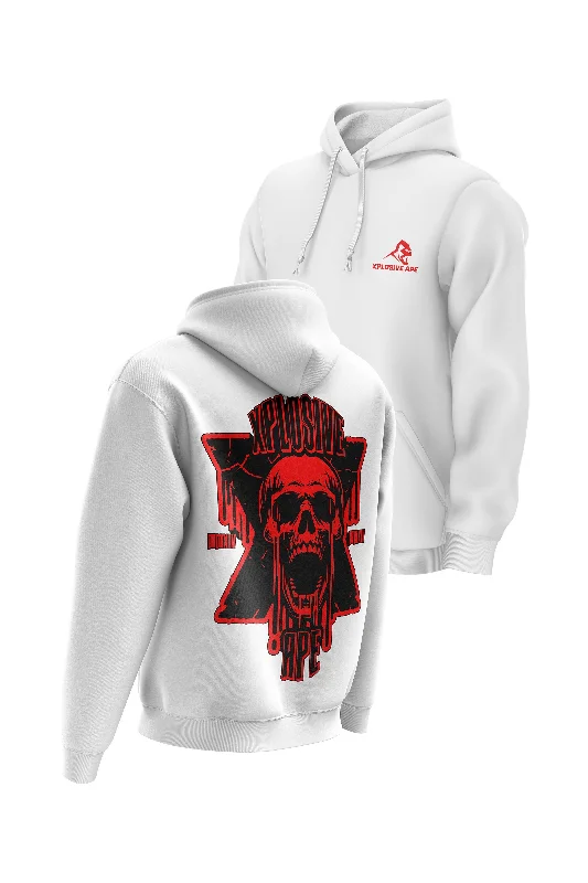 Men hoodie with a drawstring hood and adjustable hem XAPE Screamer Hoodie - White
