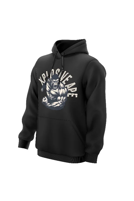 Plus - size men hoodie with a roomy fit for comfort XAPE Ferocity V1 Hoodie - Black