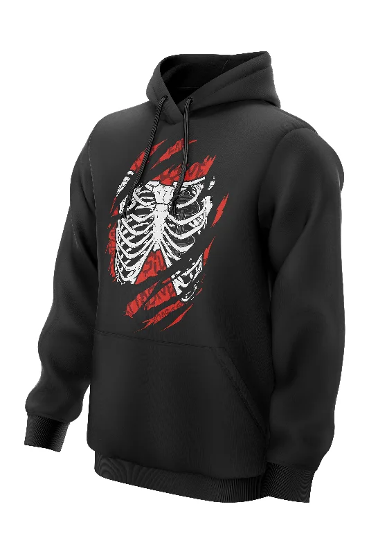 Men hoodie with a kangaroo pocket and ribbed cuffs XAPE Iron Lungs Hoodie - Black