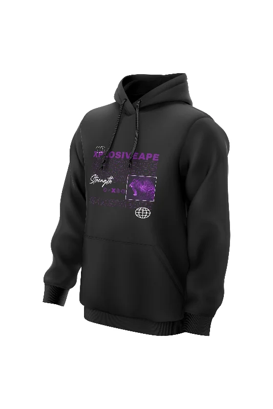Fleece - lined men hoodie for extreme cold weather XAPE Strength Hoodie - Black