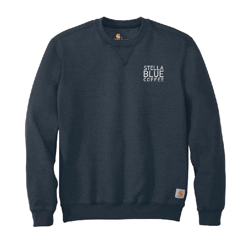 Solid - color men hoodie in trendy olive green Stella Blue Premium Crewneck