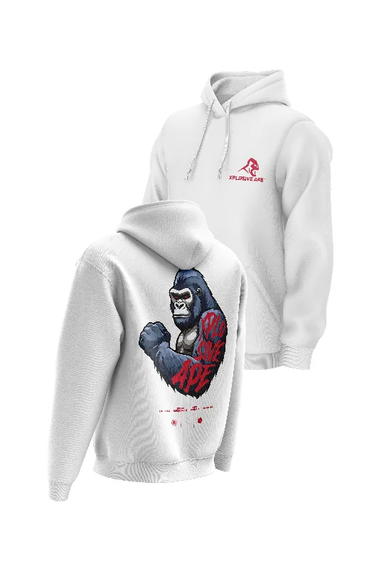 Organic cotton men hoodie for a sustainable and soft feel XAPE Powerhouse V1 Hoodie - White Organic cotton men hoodie for a sustainable and soft feel XAPE Powerhouse V1 Hoodie - White