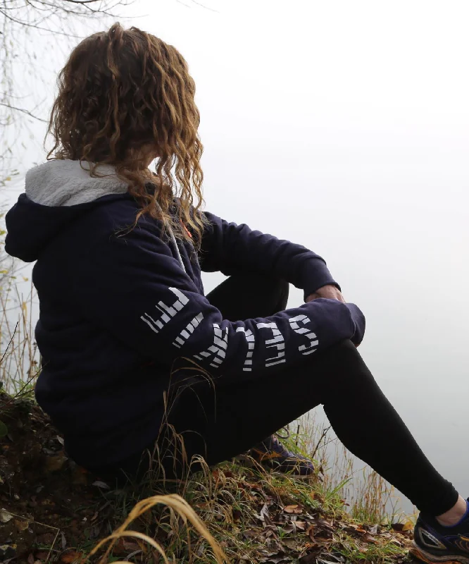 Water - resistant men hoodie for rainy days SELKIE SHERPA - UNISEX NAVY