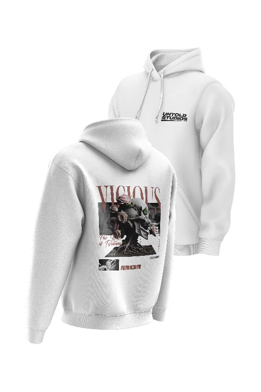 Fleece - lined men hoodie for extreme cold weather Untold Studios Vicious Hoodie - White