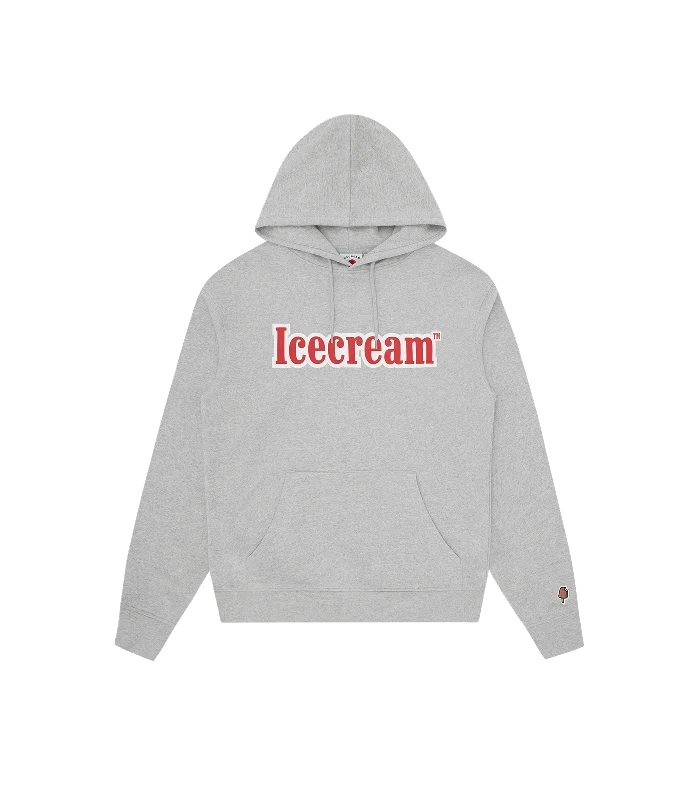 Zip - up men hoodie with multiple pockets for storage ICECREAM POPOVER HOOD - HEATHER GREY