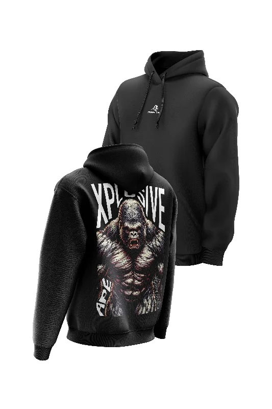 Zip - up men hoodie with multiple pockets for storage XAPE Dominance Hoodie - Black