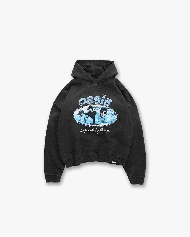 Camouflage - pattern men hoodie for outdoor enthusiasts Represent X Oasis Maine Road Hoodie - Washed Black
