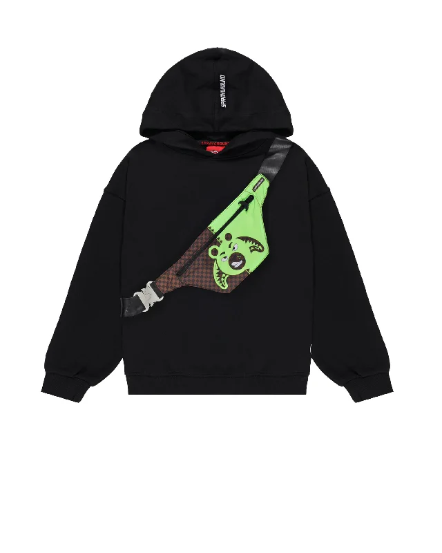 Men hoodie with a kangaroo pocket and ribbed cuffs CROSSBODY MONEY BEAR CUT REGULAR HOODIE