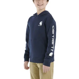 Men hoodie with a detachable hood for versatility Youth Boys Long Sleeve Graphic Sweatshirt - Navy Blazer