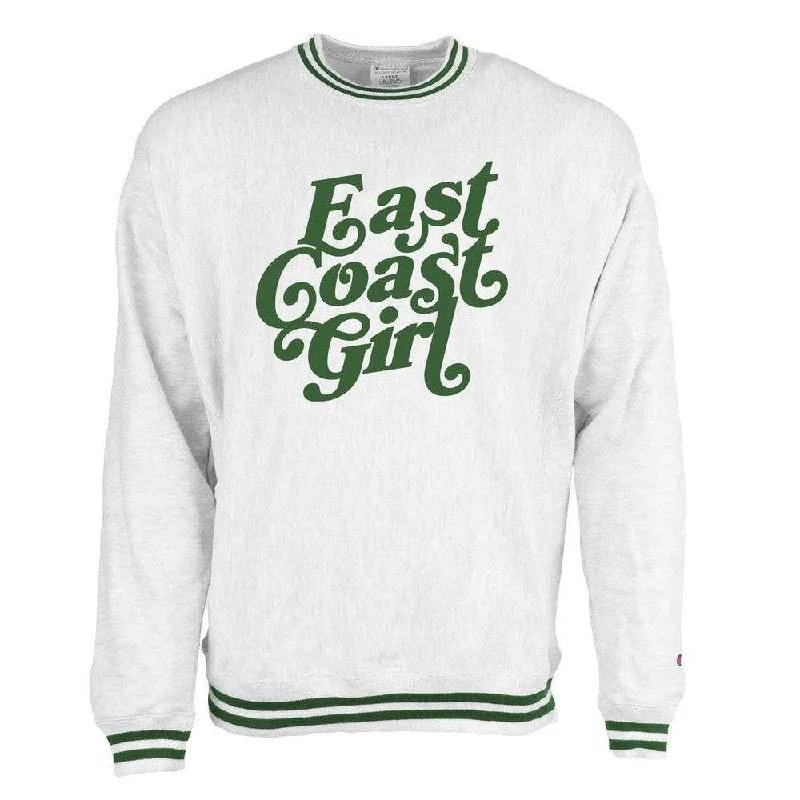 Lightweight men hoodie with mesh panels for breathability East Coast Girl Ribbed Champion Crewneck