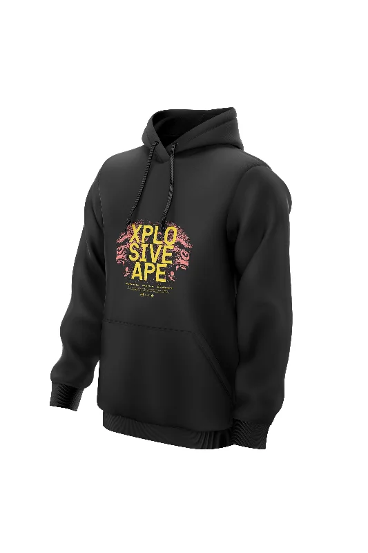 Plus - size men hoodie with a roomy fit for comfort XAPE Predator Hoodie - Black