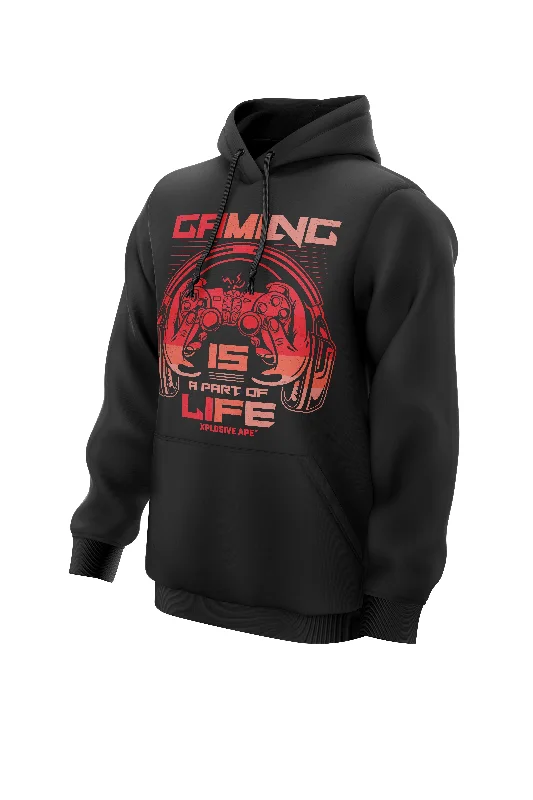 Halloween - themed men hoodie with spooky prints XAPE Part of Life Hoodie - Black