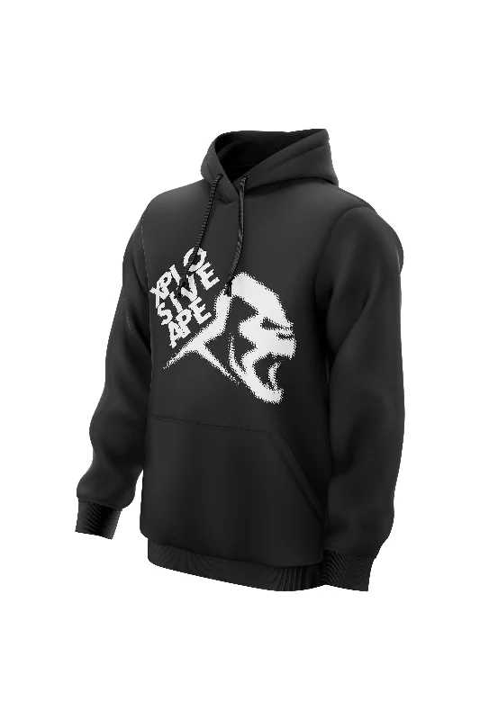 Halloween - themed men hoodie with spooky prints XAPE Turbulence Hoodie - Black