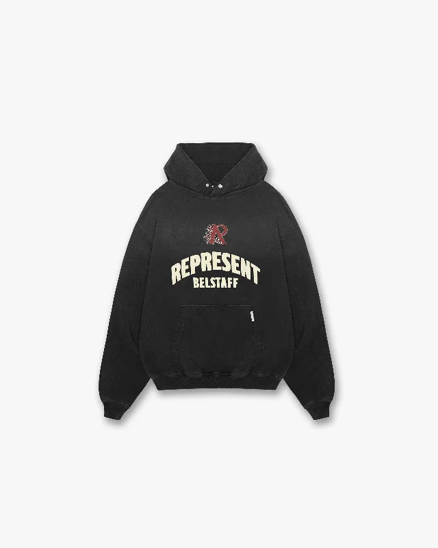 Oversized men hoodie with dropped shoulders for a streetwear look Represent X Belstaff Flame Phoenix Hoodie - Shadow