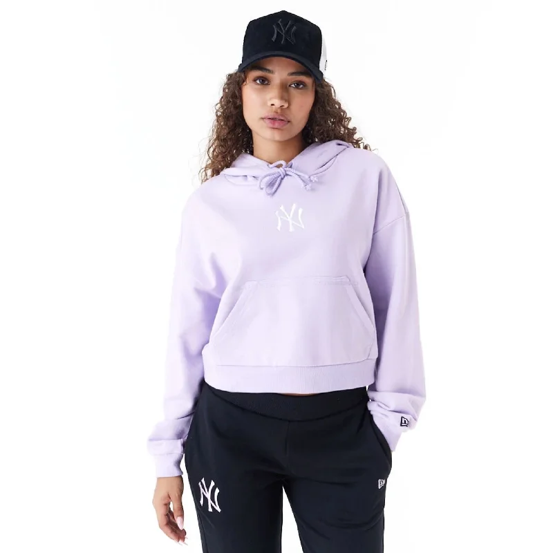 Luxury men hoodie made from cashmere - blend material New York Yankees MLB Lifestyle Purple Womens Crop Pullover Hoodie Luxury men hoodie made from cashmere - blend material New York Yankees MLB Lifestyle Purple Womens Crop Pullover Hoodie