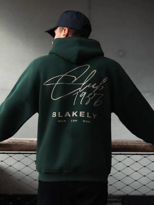 Water - resistant men hoodie for rainy days Club Relaxed Hoodie - Forest Green