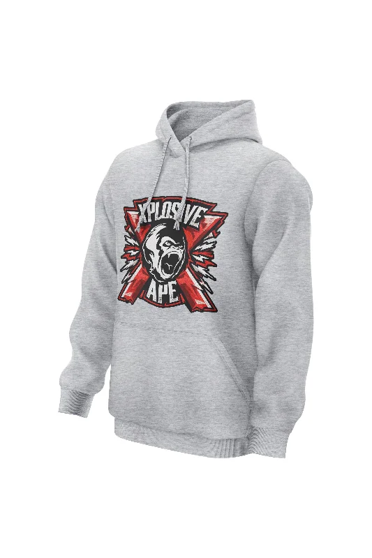 Men hoodie for gym workouts with moisture - wicking technology XAPE Flash Hoodie - Sports Grey