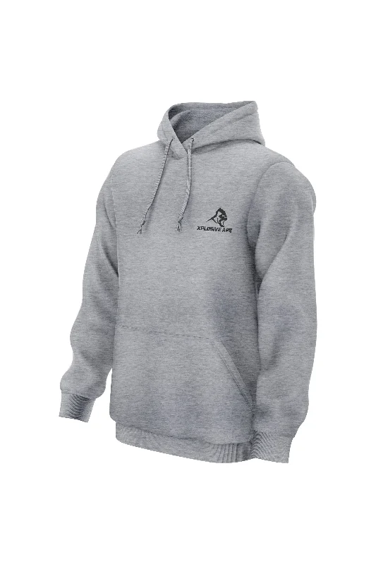 Men hoodie with a drawstring hood and adjustable hem XAPE Prime Embroidery Hoodie - Grey Marl