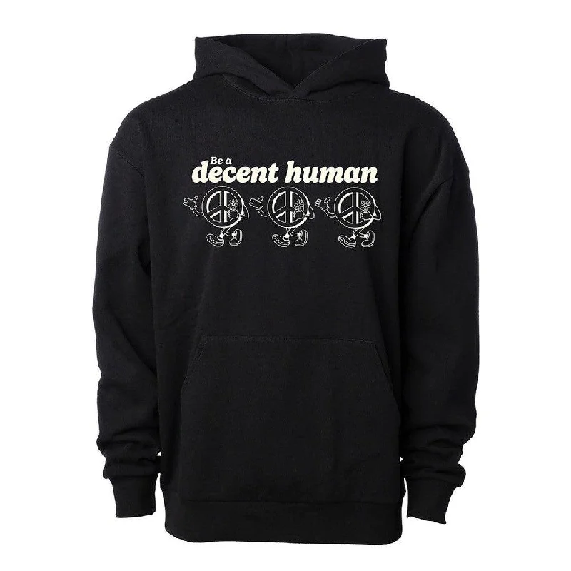Organic cotton men hoodie for a sustainable and soft feel Be a Decent Human Peace Hoodie