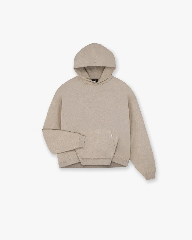 Slim - fit men hoodie to pair with skinny jeans Initial Boxy Hoodie - Dune